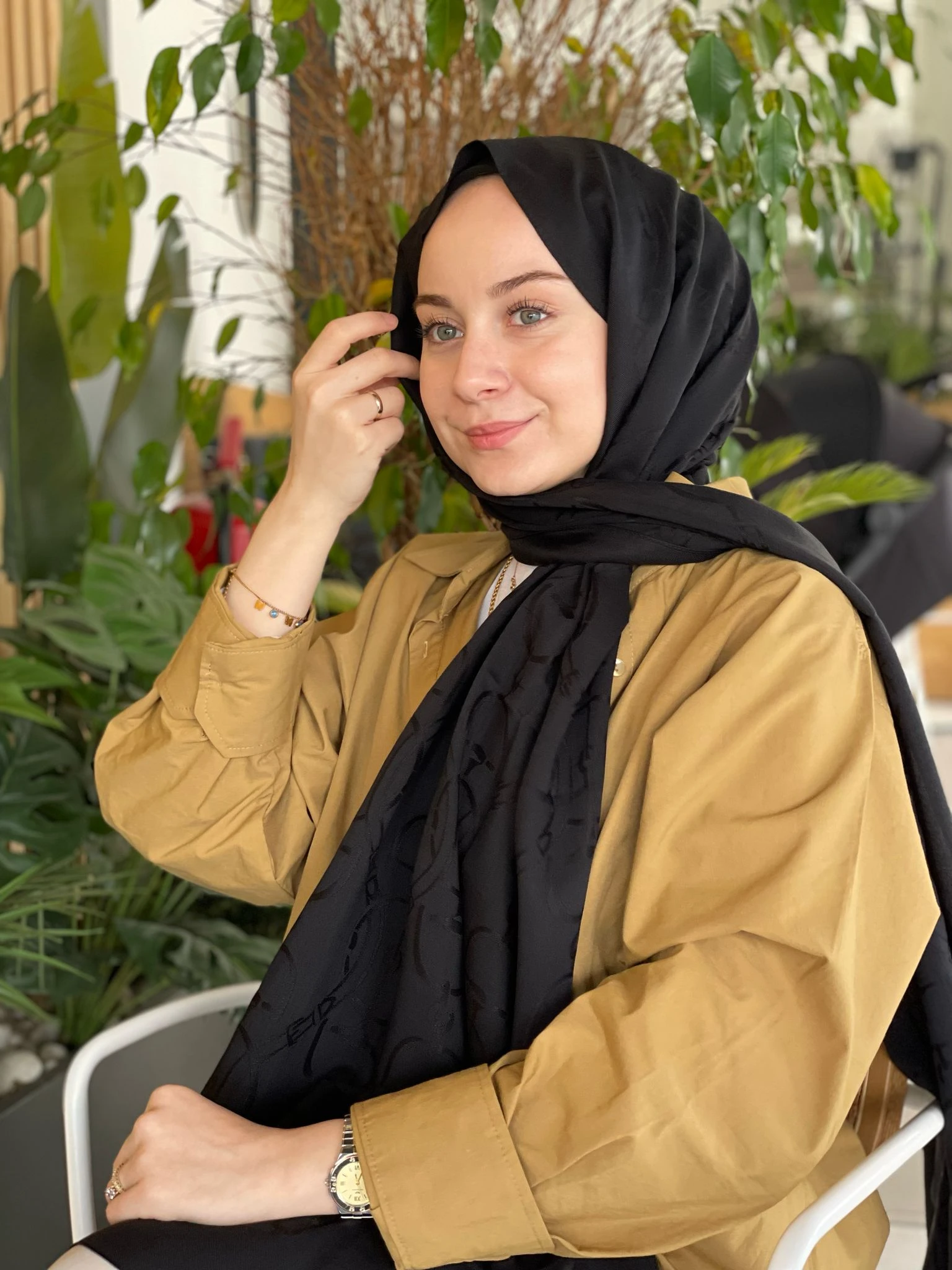 SİYAH Harem Scarf Maria Şal
