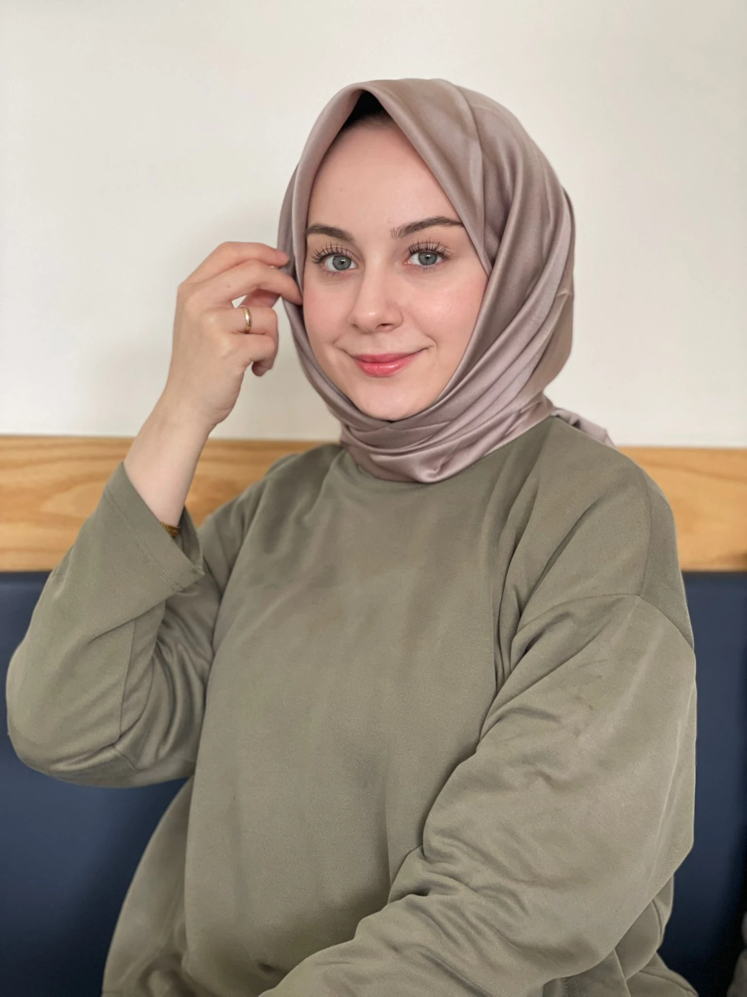 Açık Vizon Siyane Scarf Kristal Eşarp