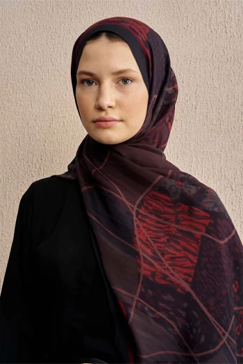 Bordo Siyah ED Scarf Celebrity Sable Şal