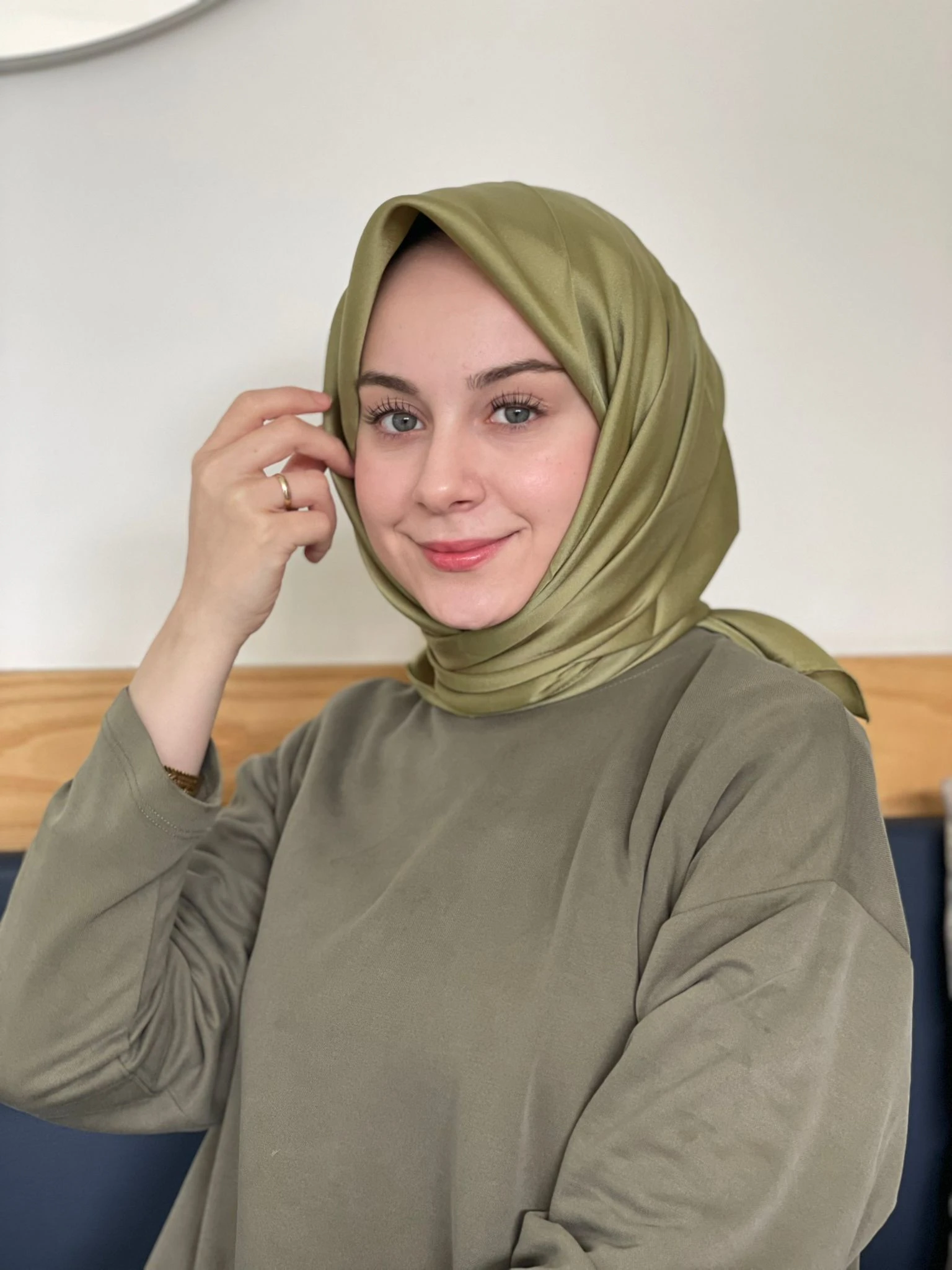 Fıstık Yeşili Siyane Scarf Kristal Eşarp