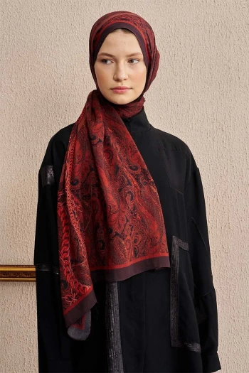 Kırmızı ED Scarf Pamuk İpek Rogue Şal