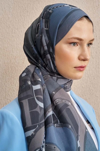Mavi-Gri ED Scarf Celebrity Pietra Şal