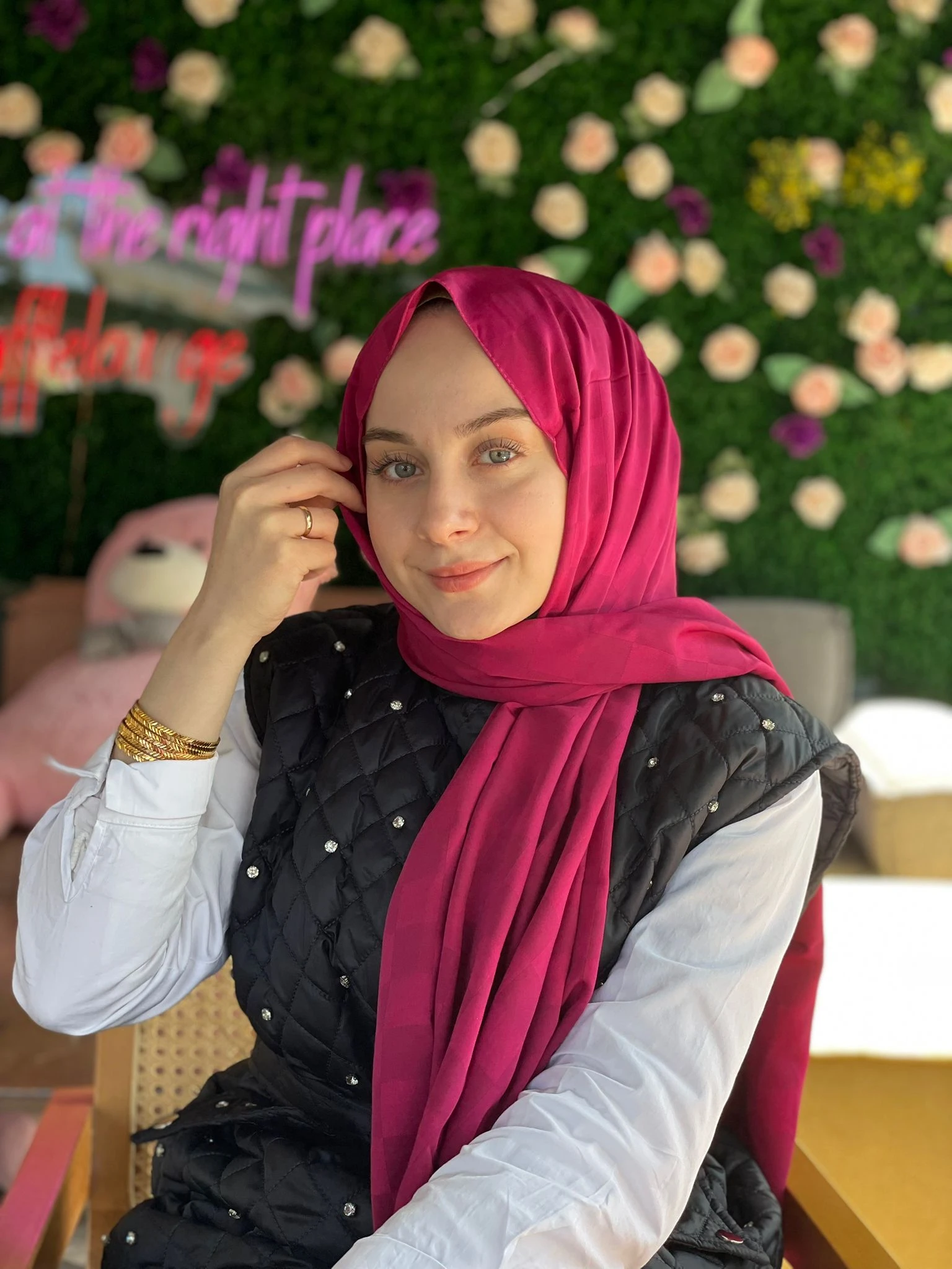 Menekşe Çağrı İpek Jakar Dama Şal