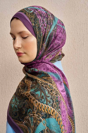 Mor ED Scarf Pamuk İpek Rogue Şal