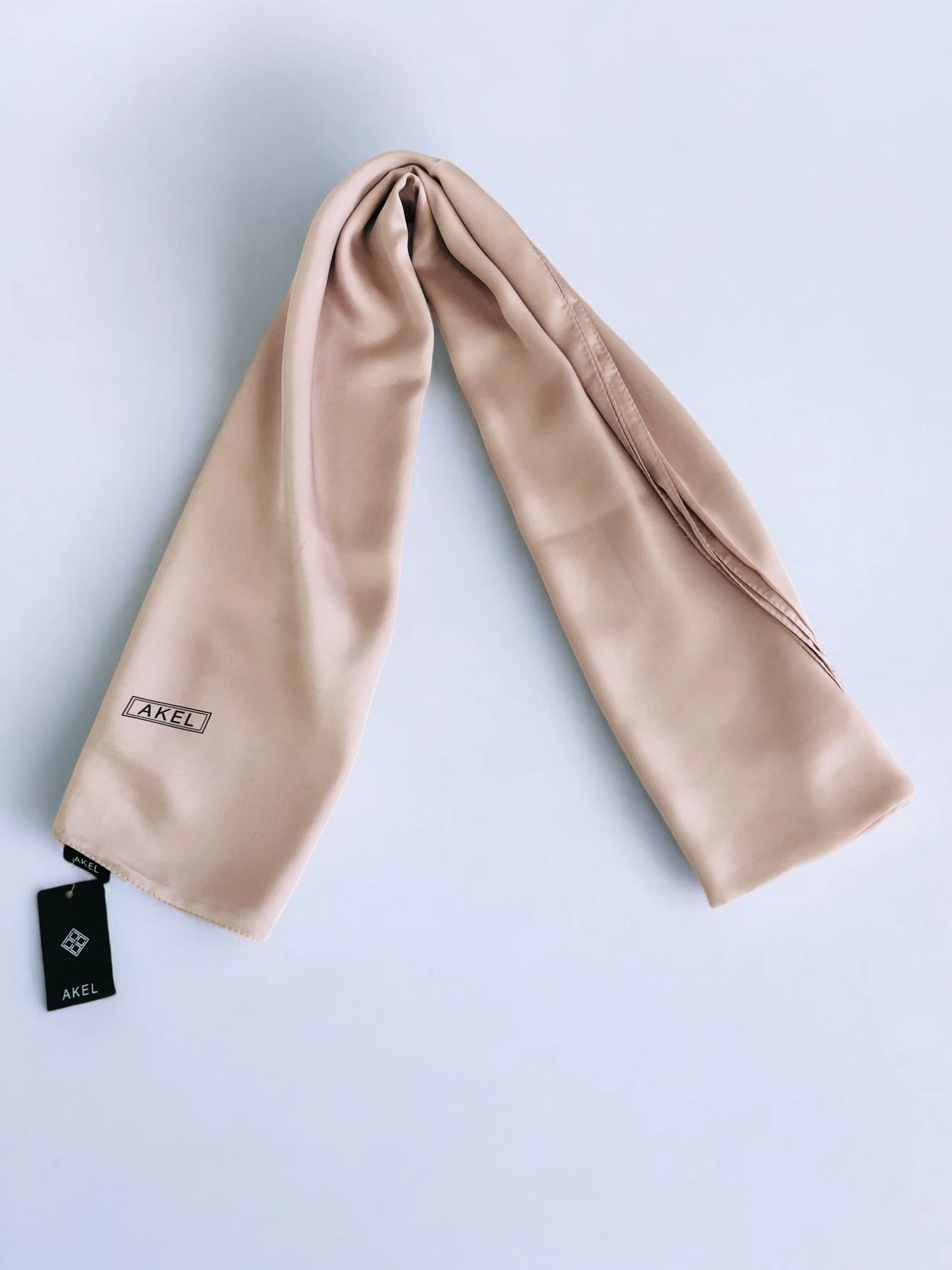 Nude Akel Düz Alfa Silk Şal