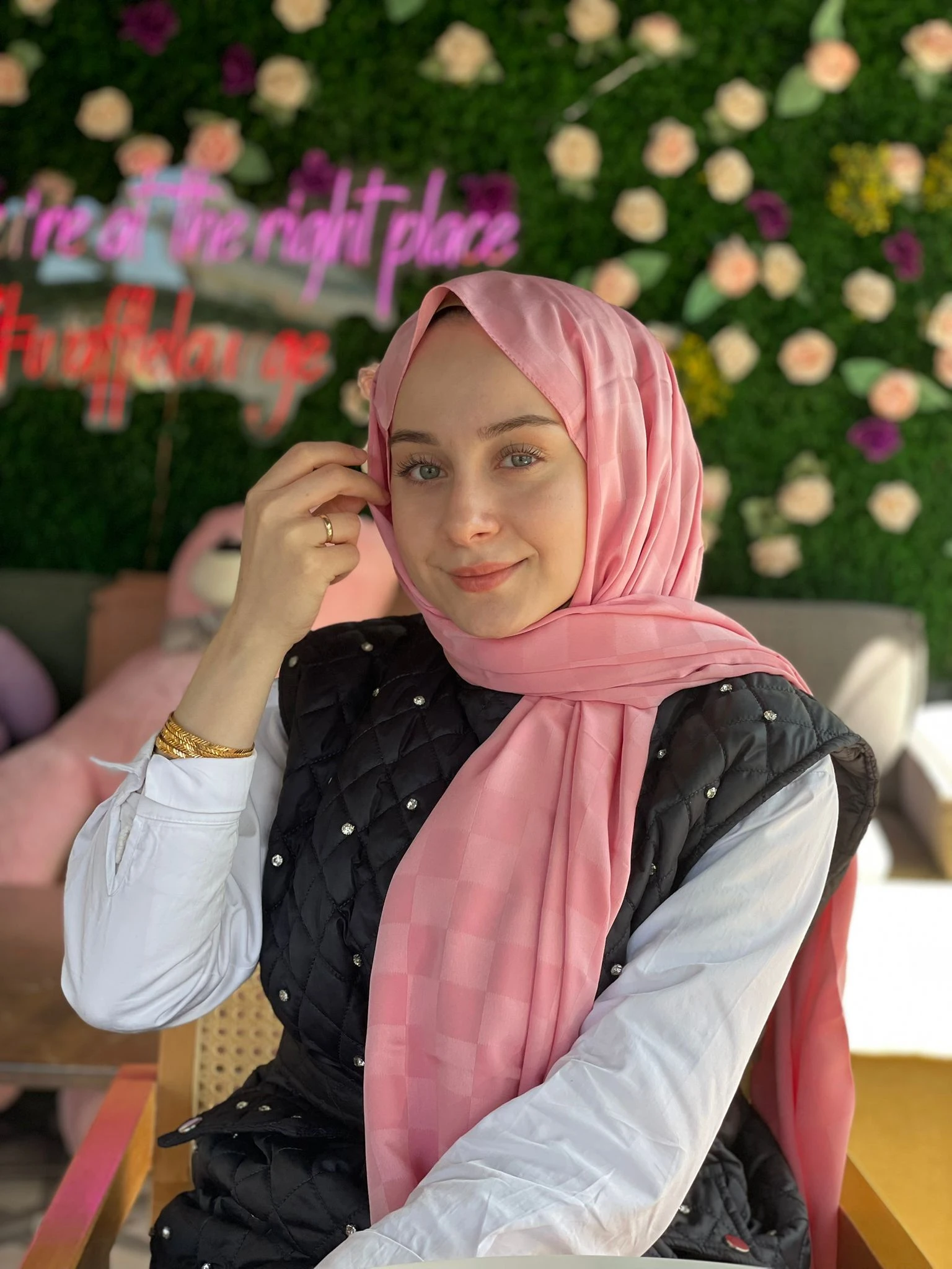 ŞEKER PEMBE Çağrı İpek Jakar Dama Şal