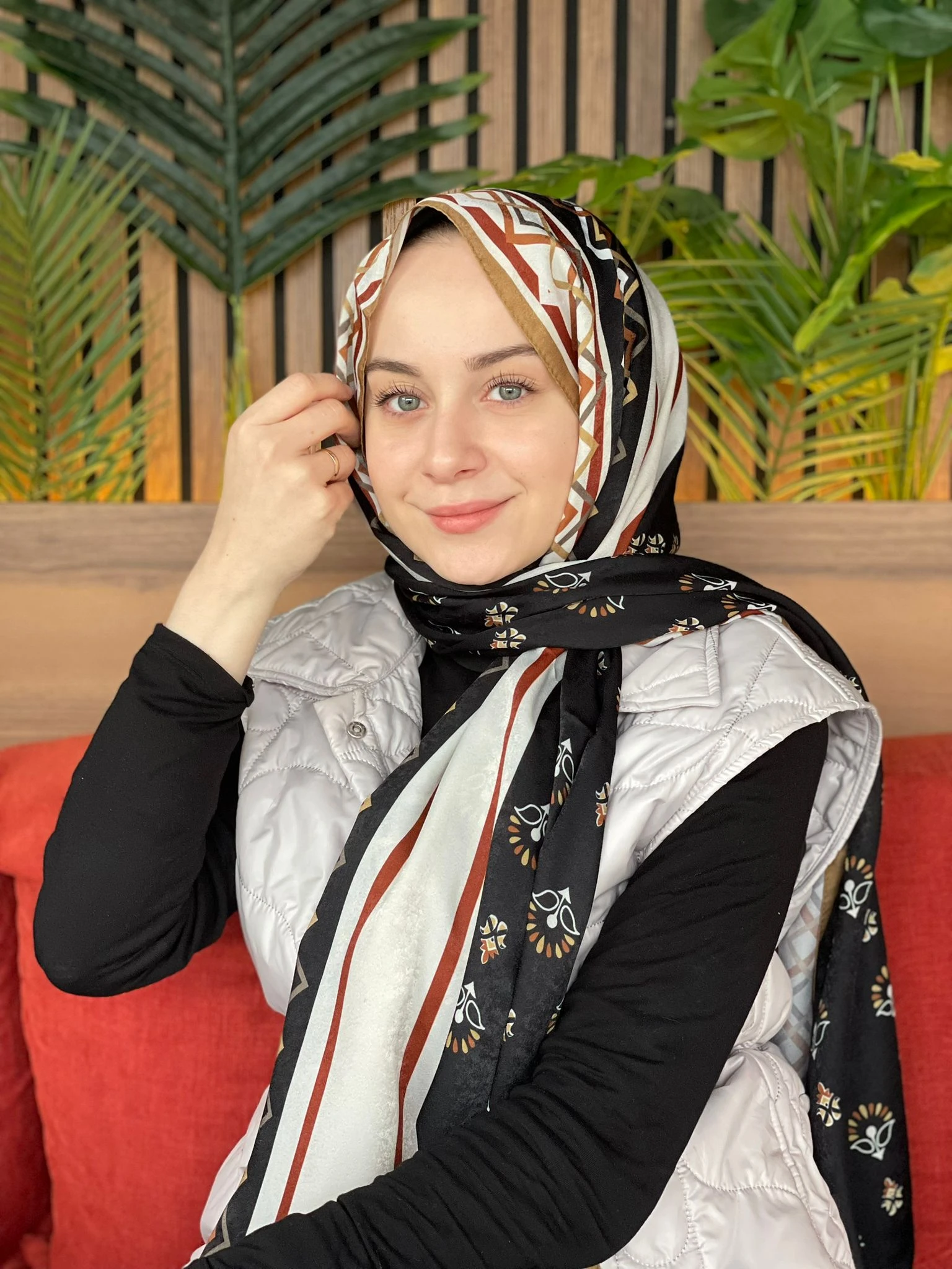 Siyah Hardal Cardion Premium Desenli Şal 1