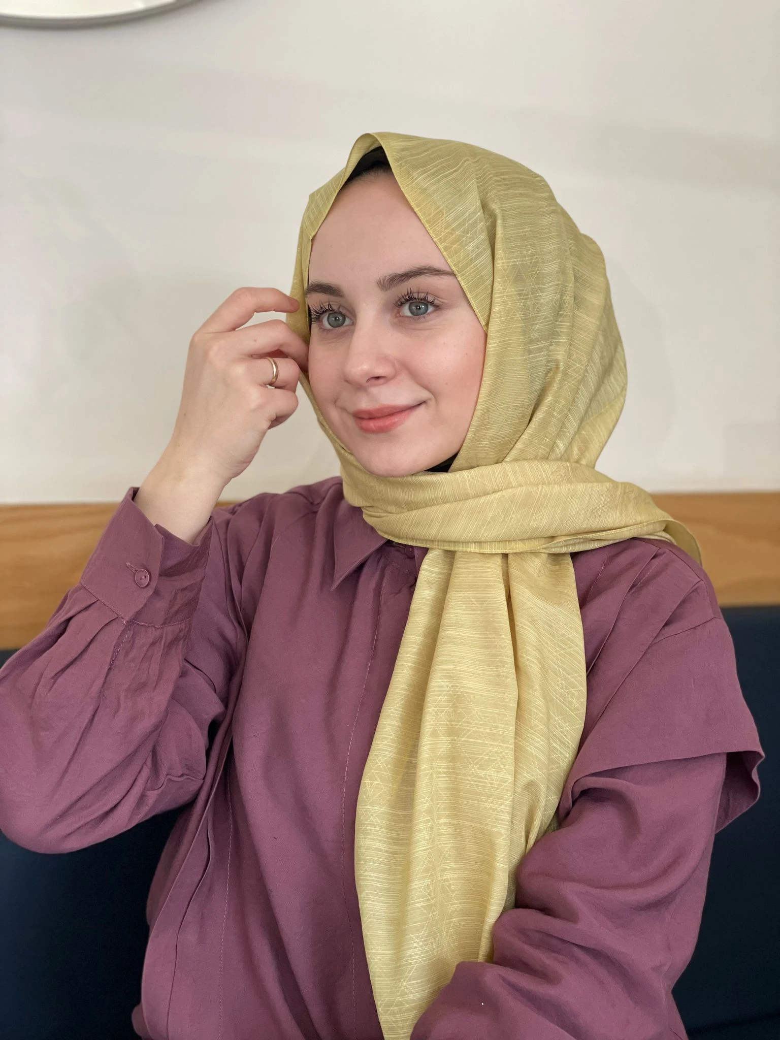 Yağ Yeşili Vismara Milano Pamuk İpek Şal