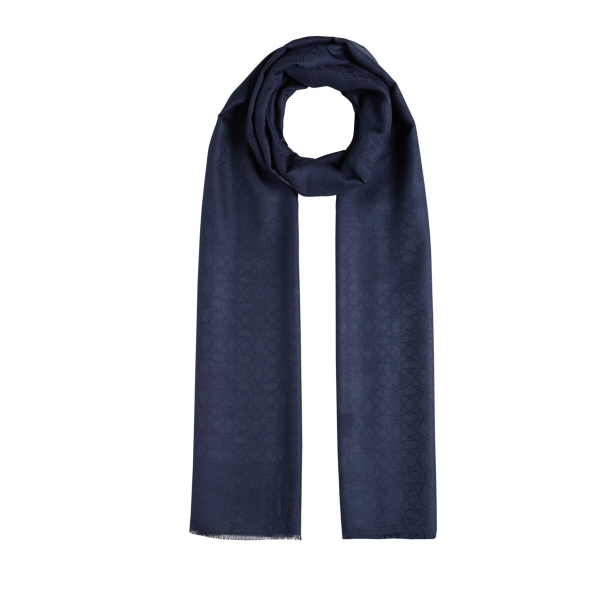 LACİVERT İpekevi Mini Seljuk Monogram Şal 7634