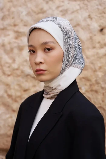 BEJ ED Scarf Glaze Chain Desen Eşarp