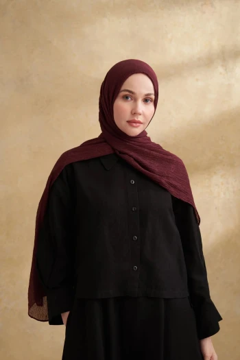 Burgundy Armanda Müslin Şal 3351