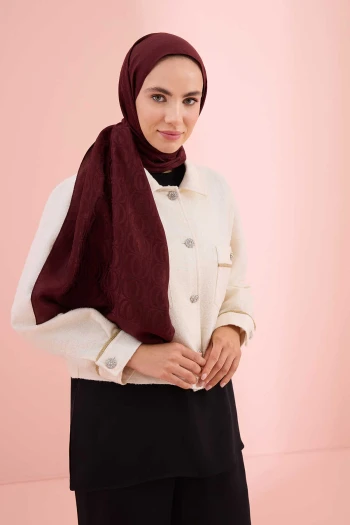 Burgundy İmannoor Bambunoor Naia Şal 251-3027