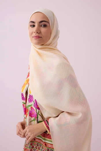 Ekru İmannoor İman Kare Naia Şal 241-3007