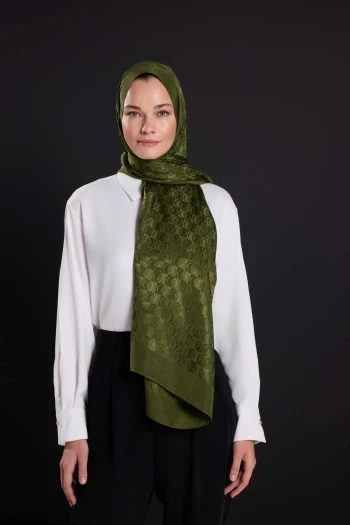 HAKİ İmannoor Dama Logo Shiny Jakar Şal 251-3029