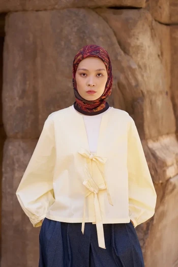 Kahverengi ED Scarf Glaze Mistral Desen Eşarp