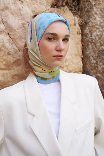 Mavi ED Scarf Glaze Ribbon Desen Eşarp