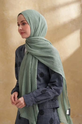 Mint Yeşili Armanda Müslin Şal 3351
