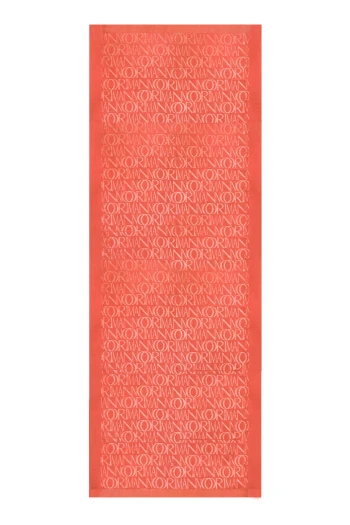 Nar Çiçeği İmannoor Monogram Shiny Jakar Şal 251-3046