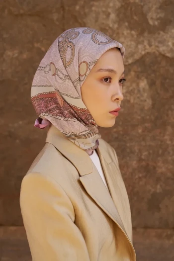 Pembe ED Scarf Glaze Braid Desen Eşarp