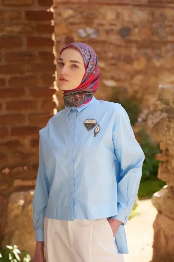 Pembe ED Scarf Glaze Endles Desen Eşarp