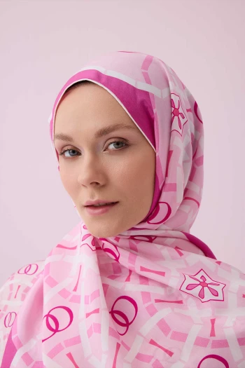 Pembe İmannoor Yıldızlı Gece Floş Viskon Şal 251-3010