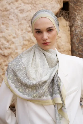 Sarı ED Scarf Sunrise Etnik Desen Şal