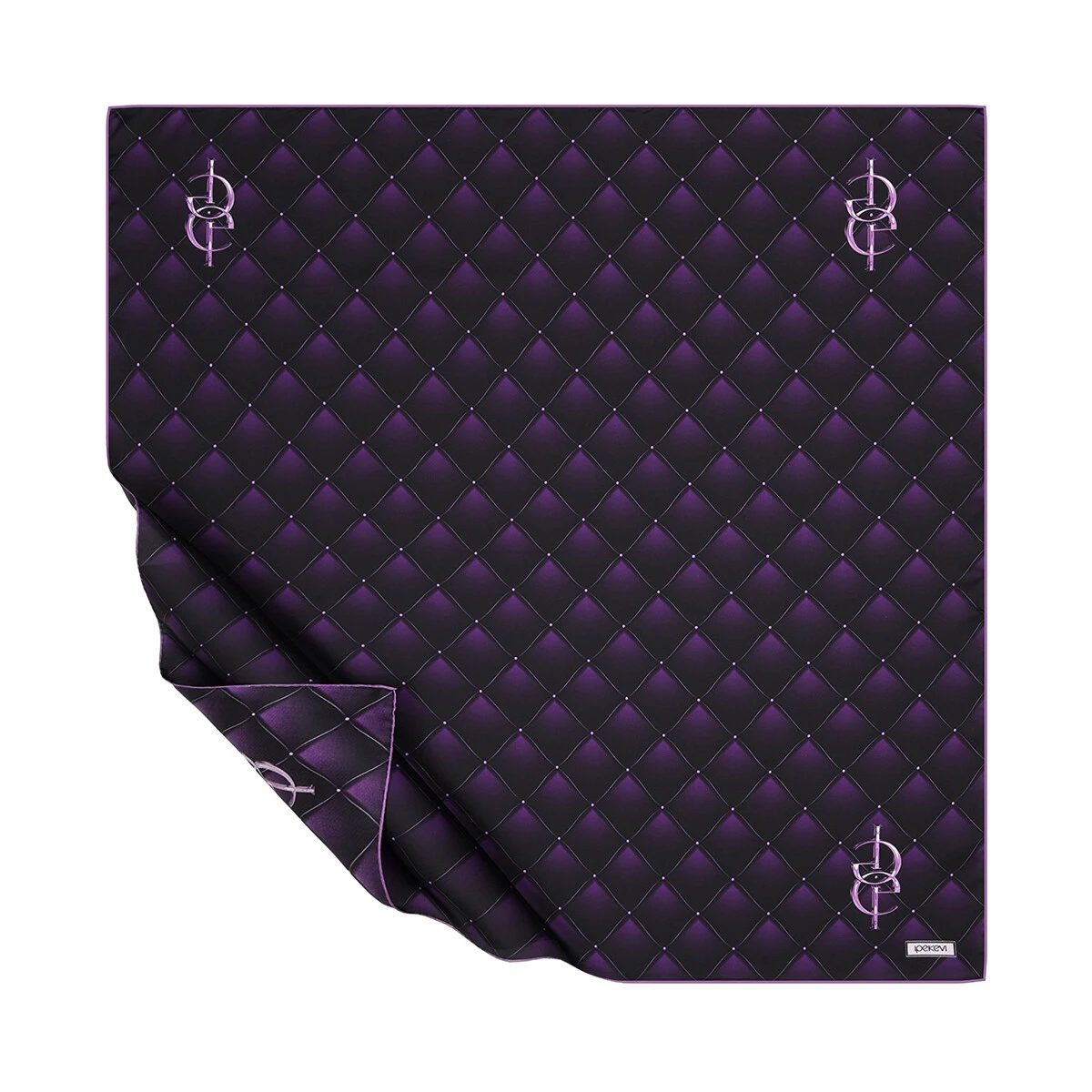 Siyah Mor İpekevi Twill İpek Eşarp 1352