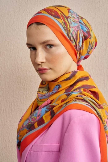 Turuncu ED Scarf Celebrity Carmina Şal