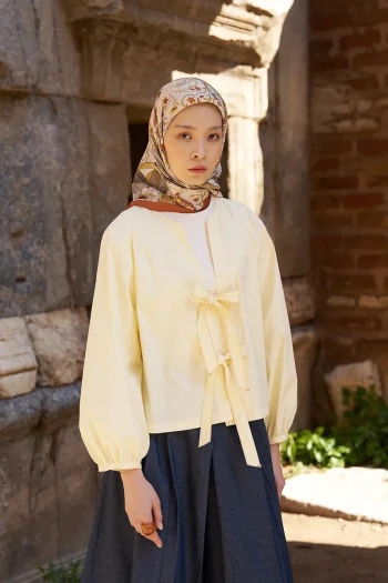 Turuncu ED Scarf Glaze Mistral Desen Eşarp