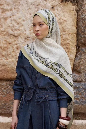 YEŞİL ED Scarf Sunrise Kemer Desen Şal