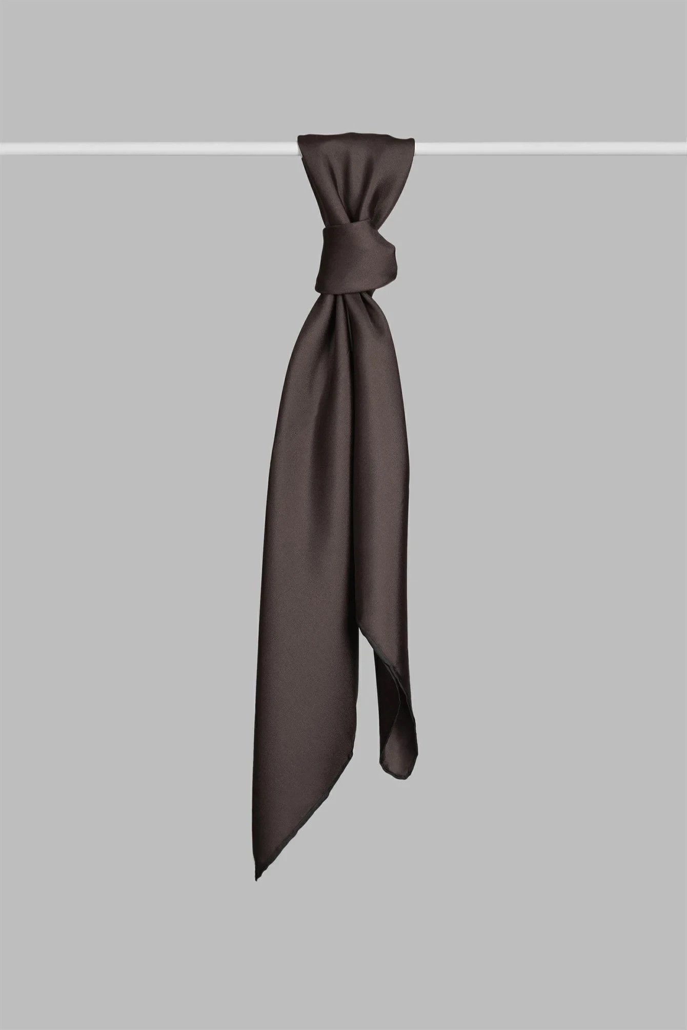 ACI KAHVE Armanda Düz Twill İpek Eşarp 4445