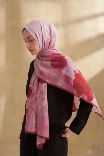 Burgundy Armanda İpek Pamuk Şal 3385