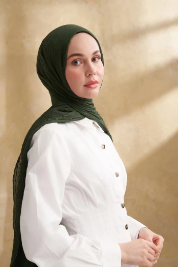 Çam Yeşili Armanda Müslin Şal 3351