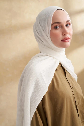 Ekru Armanda Müslin Şal 3351
