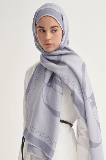 Füme Carell Aura Monogram Floş Şal