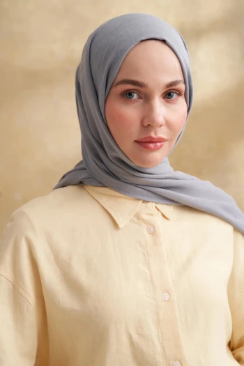GRİ Armanda Pamuk Modal Aden Desen Şal 3355