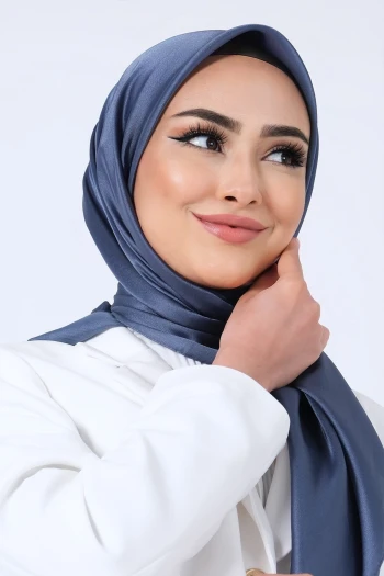 İNDİGO Harem Scarf Kristal Saten Eşarp