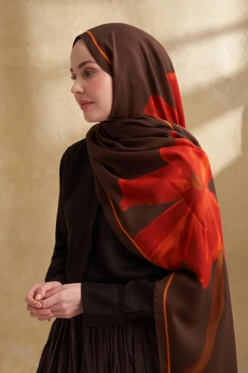 Kahve Armanda Pamuk Modal Şal 3382