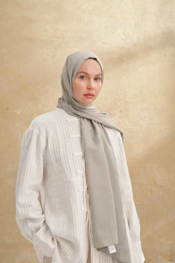 Keten Yeşili Armanda Barok Desen Şal 3357