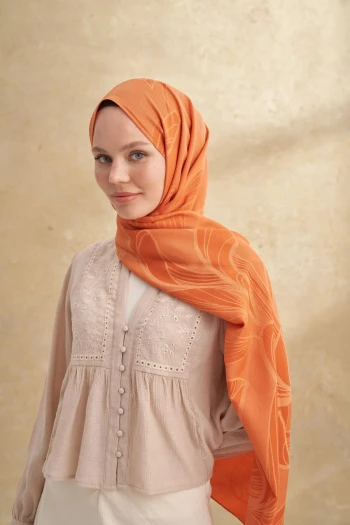Kiremit Armanda Felore Desen Şal 3356