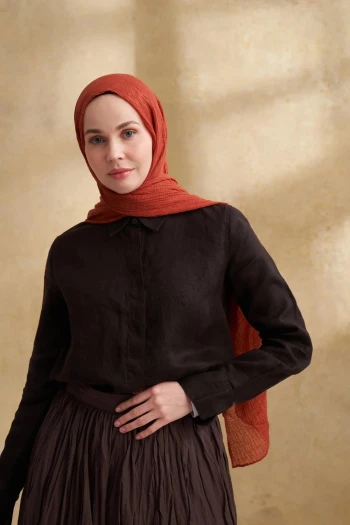 Kiremit Armanda Müslin Şal 3351