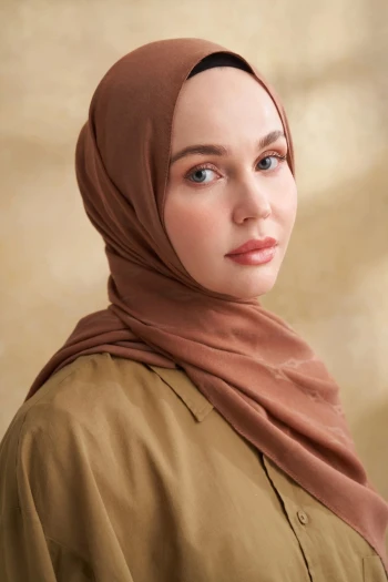 Kiremit Armanda Pamuk Modal Aden Desen Şal 3355