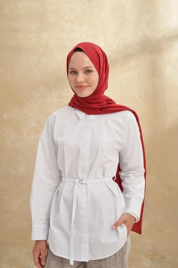 Kırmızı Armanda Barok Desen Şal 3357