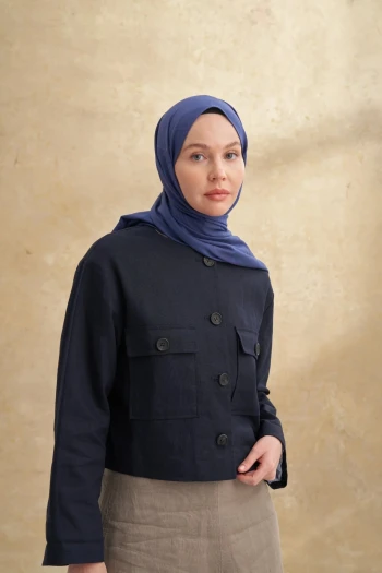 LACİVERT Armanda Felore Desen Şal 3356