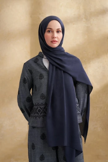 LACİVERT Armanda Lyocell Nomade Desen Şal 3354