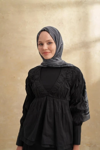 SİYAH Armanda Felore Desen Şal 3356