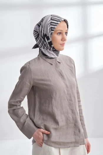 SİYAH Armanda Twill İpek Eşarp 4302