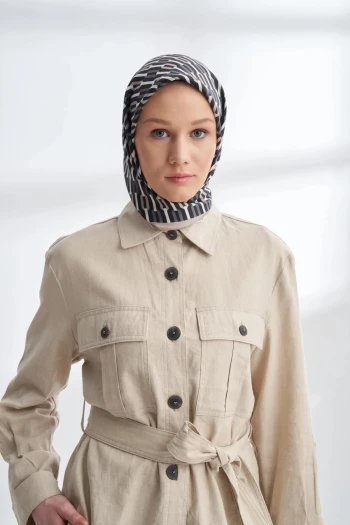 SİYAH Armanda Twill İpek Eşarp 4304
