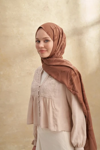 Toprak Armanda Barok Desen Şal 3357