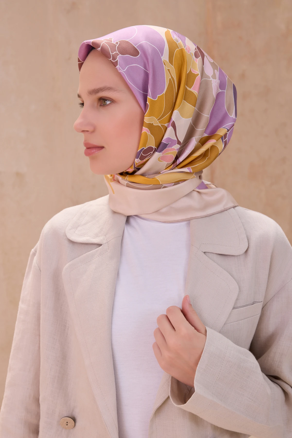 34 Belli Twill İpek Eşarp 4127D